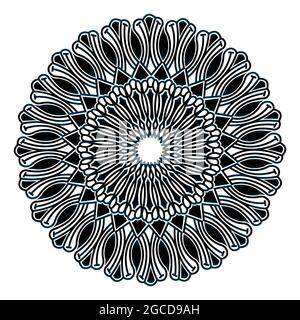 Mandala Zeichnung Henna arabisch muslimische Linie Kunst Hintergrund Design Stock Vektor