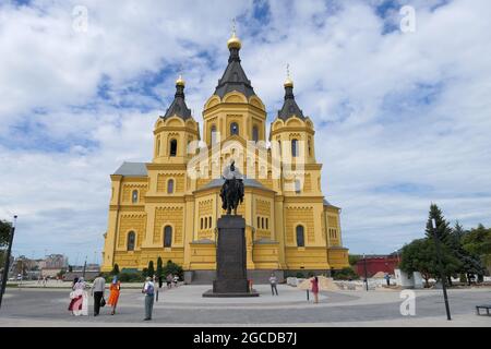 Nischni Nowgorod, Russland, st. Pfeil 3a. 05.08.2021. Tempel von Alexander Newski. Kathedrale des Heiligen Seligen Fürsten Alexander Newski. . Hochwertige p Stockfoto