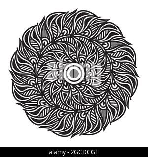 Blumen Linie Kunst Mandala Hintergrund-Design von abstraktem Muster-Design Stock Vektor