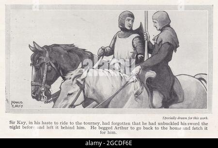 Vintage-Illustration von King Arthur Stockfoto