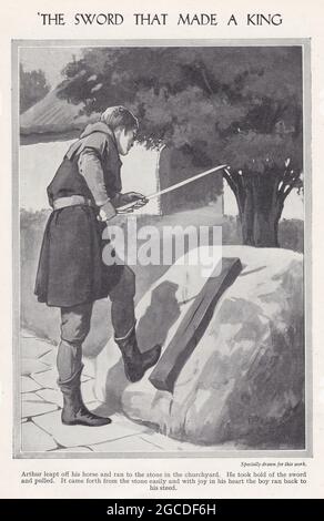 Vintage-Illustration von King Arthur Stockfoto