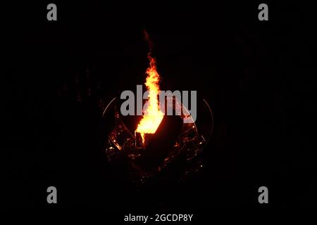 Toyko, Japan. August 2021. Olympische Flamme während der Abschlussfeier der Olympischen Spiele 2020 in Tokio im Olympiastadion in Tokio, Japan. Kredit: SPP Sport Pressefoto. /Alamy Live News Stockfoto