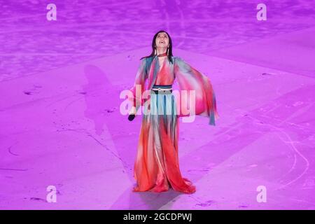 Toyko, Japan. August 2021. Japanische Sängerin bei der Abschlussfeier der Olympischen Spiele 2020 in Tokio im Olympiastadion in Tokio, Japan. Kredit: SPP Sport Pressefoto. /Alamy Live News Stockfoto