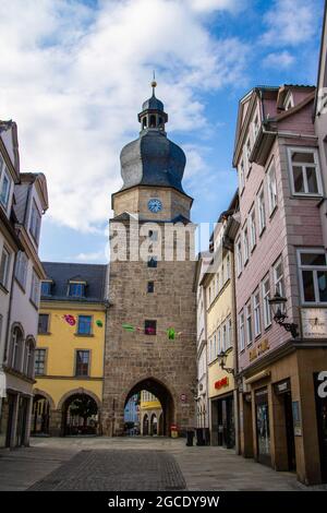 Coburg, Deutschland, 19. Juli 2021. Deutschland, Coburg, Kliniktür, der Ketschentor Stockfoto