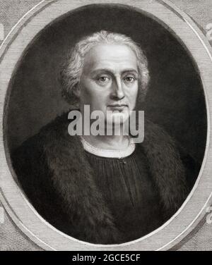 Christopher Columbus, 1451 - 1506, italienischer Navigator, digital optimiert Stockfoto
