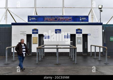 Oldham, Großbritannien. August 2021. OLDHAM, GROSSBRITANNIEN. 7. AUGUST Allgemeine Ansichten vor dem Spiel der Sky Bet League 2 zwischen Oldham Athletic und Newport County im Boundary Park, Oldham am Samstag, 7. August 2021. (Kredit: Eddie Garvey | MI Nachrichten) Kredit: MI Nachrichten & Sport /Alamy Live Nachrichten Stockfoto