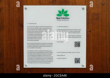 Schild, Öko Toiletten, Berlin, Deutschland Stockfoto