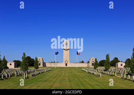 Der erste Weltkrieg Villers-Bretonneux Australian National Memorial and Military Cemetery at Fouilloy (Somme), France Stockfoto