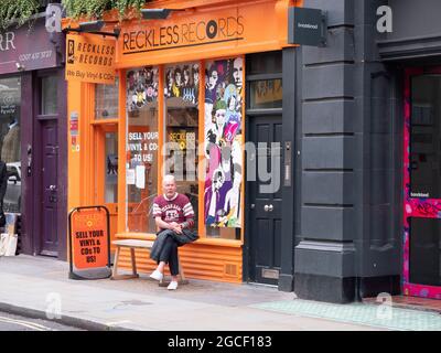 Reckless Records, Vinyl-Plattenladen Soho, London Stockfoto