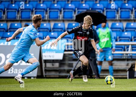 Randers, Dänemark. August 2021. Isak Jensen (30) aus Soenderjyske beim 3F Superliga-Spiel zwischen dem FC Randers und Soenderjyske im Cepheus Park in Randers. (Foto: Gonzales Photo/Alamy Live News Stockfoto