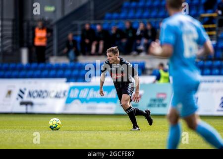 Randers, Dänemark. August 2021. Stefan Gartenmann (2) aus Soenderjyske beim 3F Superliga-Spiel zwischen dem FC Randers und Soenderjyske im Cepheus Park in Randers. (Foto: Gonzales Photo/Alamy Live News Stockfoto