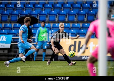 Randers, Dänemark. August 2021. Isak Jensen (30) aus Soenderjyske beim 3F Superliga-Spiel zwischen dem FC Randers und Soenderjyske im Cepheus Park in Randers. (Foto: Gonzales Photo/Alamy Live News Stockfoto