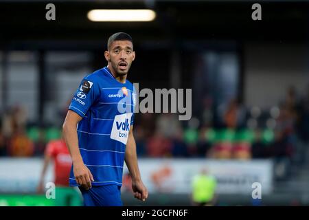 Gent's Tarik Tissoudali während eines Fußballmatches zwischen KV Oostende gegen KAA Gent, Sonntag, 08. August 2021 in Oostende, am 3. Tag der 2021-2022 ' Stockfoto