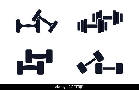 Verschiedene Hantelgewichte Symbole für Gym Training Vektor Illustration Icon Set Stock Vektor