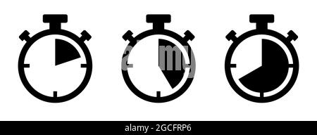 Klassische Stoppuhrsymbole Sport Start-und Stoppuhr mit verschiedenen Timer Vektor-Illustration Symbol Stock Vektor