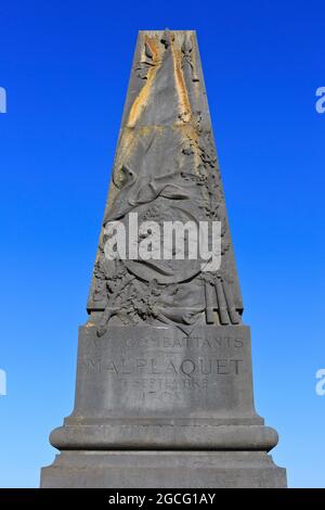 Gedenkstätte für die Schlacht von Malplaquet (11. September 1709) in Taisnieres-sur-Hon (Nord), Frankreich Stockfoto