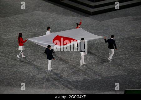 Tokio, Kanto, Japan. August 2021. Abschlusszeremonie der Olympischen Sommerspiele 2020 in Tokio im Olympiastadion von Tokio. (Bild: © David McIntyre/ZUMA Press Wire) Stockfoto