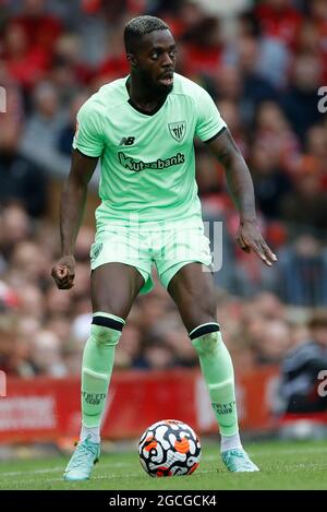 Liverpool, Großbritannien. August 2021. Inaki Williams von Athletic Bilbao während des Vorsaison-Freundschaftsspiels in Anfield, Liverpool. Bildnachweis sollte lauten: Darren Staples/Sportimage Credit: Sportimage/Alamy Live News Stockfoto