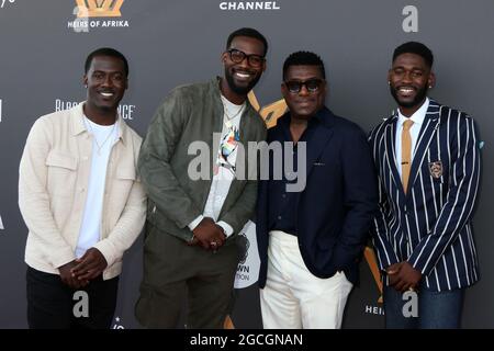 LOS ANGELES - AUG 8: Kwesi Boakye, Kofi Siriboe, Kwame Boakye und Kwame Boateng bei den Erben des 4. Jährlichen Internationalen Frauenpreises von Afrika im Marriott Marina Del Rey am 8. August 2021 in Marina Del Rey, CA Stockfoto