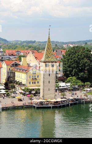 Schöner Lindau Hafen am Bodensee, Bodensee, Deutschland Stockfoto