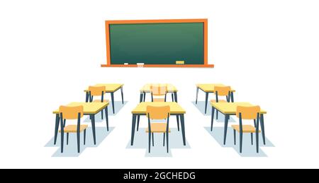 Schulbank isoliert auf weißem Hintergrund Stock Vektor