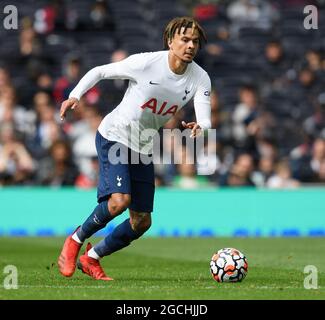 London, Großbritannien. August 2021. 08. August 2021 -Tottenham Hotspur V Arsenal - Pre Season Friendly - Tottenham Hotspur Stadium Tottenham Hotspur's DELE Alli während des Spiels gegen Arsenal. Bildnachweis: Kredit: Mark Pain/Alamy Live Nachrichten Stockfoto