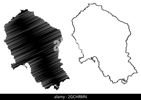 Provinz Cordoba (Königreich Spanien, Autonome Gemeinschaft Andalusien) Karte Vektorgrafik, Skizze Cordova Karte Stock Vektor