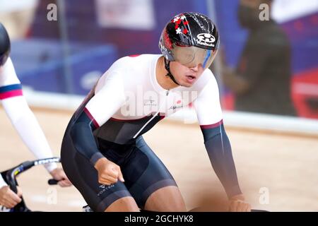 Shizuoka, Japan. August 2021. Yuta Wakimoto (JPN) Radsport: Männer-Viertelfinale bei den Olympischen Spielen 2020 in Tokio auf dem Izu Velodrome in Shizuoka, Japan. Quelle: Shutaro Mochizuki/AFLO/Alamy Live News Stockfoto