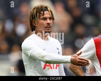 London, Großbritannien. August 2021. 08. August 2021 -Tottenham Hotspur V Arsenal - Pre Season Friendly - Tottenham Hotspur Stadium Tottenham Hotspur's DELE Alli während des Spiels gegen Arsenal. Bildnachweis: Kredit: Mark Pain/Alamy Live Nachrichten Stockfoto