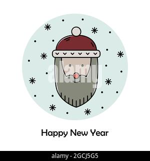 Vektorgrafik Weihnachten Illustration. Symbol für den Farbumriss des neuen Jahres. Weihnachtsmann Stock Vektor