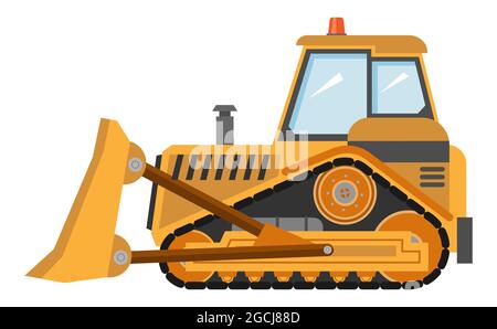 Vector Bulldozer isoliert auf weißem Hintergrund. EPS10. Stock Vektor