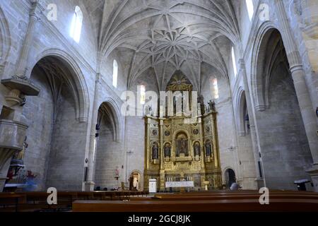 Die Pfarrkirche der Asunción de Cretas, Matarraña, Teruel, Aragon; Spanien; Stockfoto