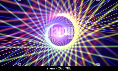 Bunte geometrische helle Linien von abstraktem Hintergrund, 3D-Rendering Stockfoto