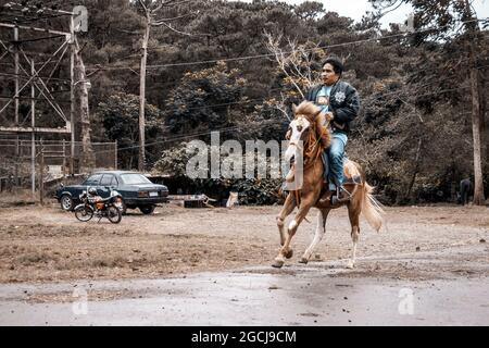 BAGUIO, PHILIPPINEN - 19. Dez 2017: Ein Reitsport in Baguio City, Philippinen Stockfoto