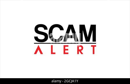 SCAM ALERT Typografie Symbol Logo Design Illustration Vektor Vorlage Stock Vektor