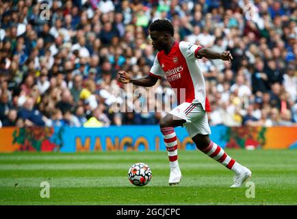 London, England - 08. August: Bukayo Saka von Arsenal während der Mind Series zwischen Tottenham Hotspur und Arsenal im Tottenham Hotspur Stadion, London, Stockfoto