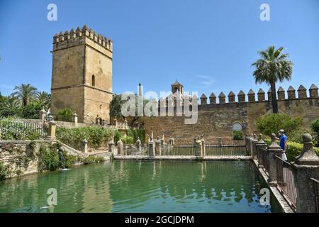 Córdoba Andalucía España jardines de el alcázar de los reyes cristianos 2021 Stockfoto