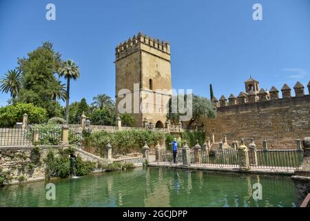 Córdoba Andalucía España jardines de el alcázar de los reyes cristianos 2021 Stockfoto