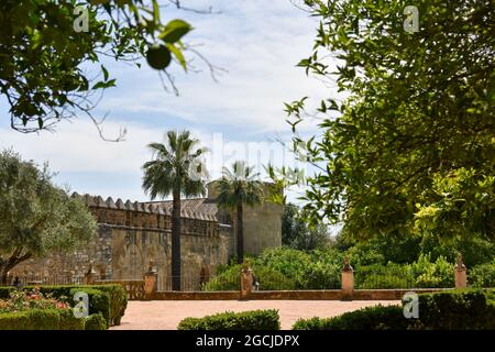 Córdoba Andalucía España jardines de el alcázar de los reyes cristianos 2021 Stockfoto