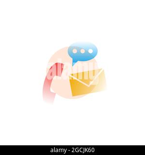 Kontaktieren Sie uns. Vektorsymbol im Verlaufsstil Stock Vektor