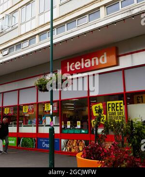 Island Shop und Logo gesehen Bognor Regis, UK. Stockfoto