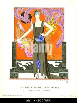 George Barbier Kunstwerk - La Belle Dame Sans Merci Stockfoto