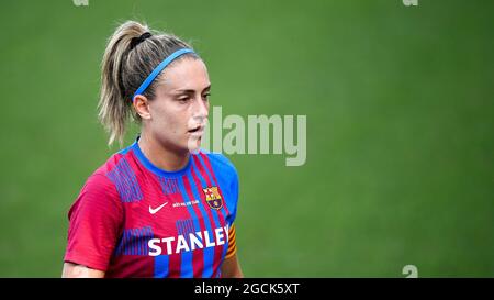 Sant Joan Despi, Spanien. 08. August 2021. Alexia Putellas vom FC Barcelona sieht beim Freundschaftsspiel des FC Barcelona Women und des Juventus FC Women vor der Saison gut aus. FC Barcelona Women gewann 6-0 gegen Juventus FC Women. Kredit: Nicolò Campo/Alamy Live Nachrichten Stockfoto