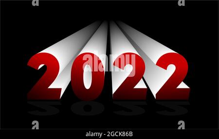 2022 Vektorbeschriftung. Neues Jahr Element für Design. Volumetrische Zahlen. Stock Vektor