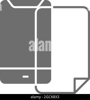 Graues Symbol für Schutzfolie des Telefons. Stock Vektor