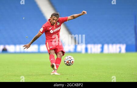 Damian Suarez von Getafe während des Vorsaison-Freundschaftsspiel zwischen Brighton und Hove Albion und Getafe im American Express Stadium, Brighton, Großbritannien - 7. August 2021 - nur für redaktionelle Verwendung. Keine Verkaufsförderung. Für Football-Bilder gelten Einschränkungen für FA und Premier League. Keine Nutzung des Internets/Handys ohne FAPL-Lizenz - für Details wenden Sie sich an Football Dataco Stockfoto