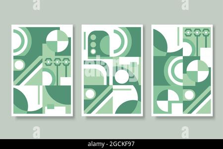 Eine Reihe von Kunstwerken im bauhaus-Stil Stock Vektor