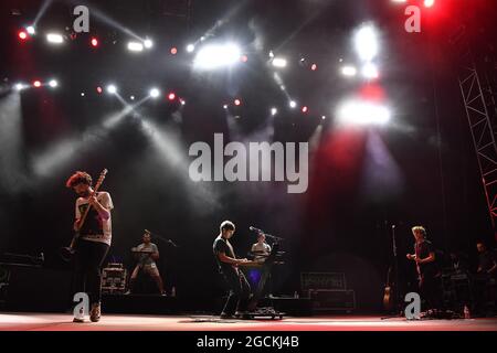 Lo Stato Sociale durante il Concerto alla Cavea dell'Auditorium Parco della Musica, 8. August 2021 Stockfoto