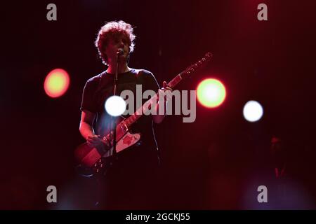 Lodovico 'Lodo' Guenzi de Lo Stato Sociale durante il Concerto alla Cavea dell'Auditorium Parco della Musica, 8. August 2021 Stockfoto