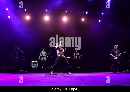 Lo Stato Sociale durante il Concerto alla Cavea dell'Auditorium Parco della Musica, 8. August 2021 Stockfoto